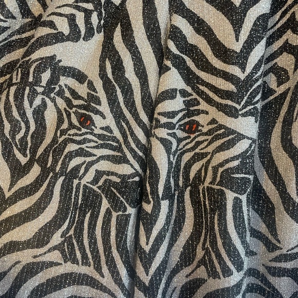 Vintage zebra sparkle palazzo pants waist 25 - Picture 7 of 11